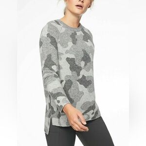 ATHLETA Undercover Camo Pullover Sweater CYA Grey Camo